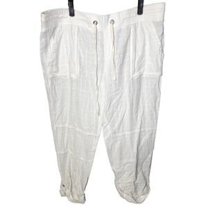 NWT Bleu Bayou White 100% Cotton Coastal Grandma Size XL Casual Pearl Buttons